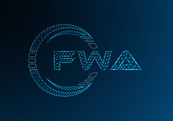 FWA low poly letter logo vector design. FWA lower poly logo design.
