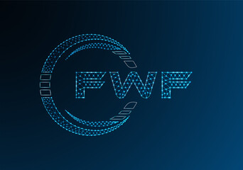 FWF low poly letter logo vector design. FWF lower poly logo design.