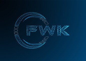 FWK low poly letter logo vector design. FWK lower poly logo design.