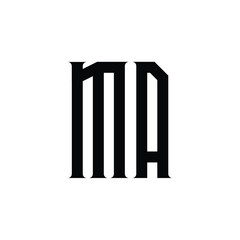 MA monogram logo design letter text name symbol monochrome logotype alphabet character simple logo