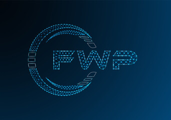 FWP low poly letter logo vector design. FWP lower poly logo design.