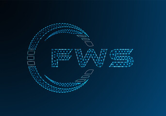 FWS low poly letter logo vector design. FWS lower poly logo design.