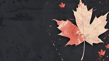 Food Festival Maple Leaf Background: Scarlet Maples Infuse Culinary Delights, Spreading a Festive Autumn Feast Scroll of the Blending of Crimson Frost and Gastronomic Treasures