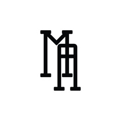 MA monogram logo design letter text name symbol monochrome logotype alphabet character simple logo