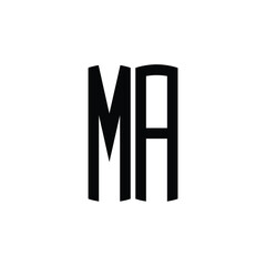 MA monogram logo design letter text name symbol monochrome logotype alphabet character simple logo