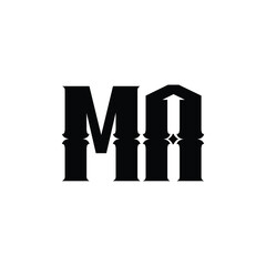 MA monogram logo design letter text name symbol monochrome logotype alphabet character simple logo