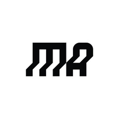 MA monogram logo design letter text name symbol monochrome logotype alphabet character simple logo