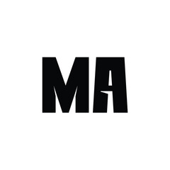 Fototapeta premium MA monogram logo design letter text name symbol monochrome logotype alphabet character simple logo