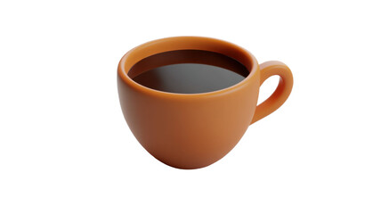 Obraz premium Title: 3D Rendered Cup of Coffee Icon Isolated on White Background