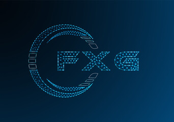 FXG low poly letter logo vector design. FXG lower poly logo design.