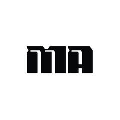 MA monogram logo design letter text name symbol monochrome logotype alphabet character simple logo