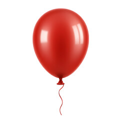 A red balloon with a string attached to it - Transparent Background