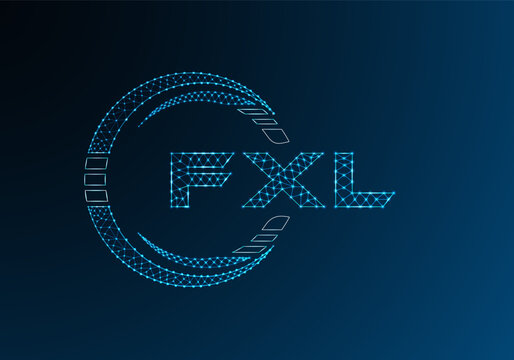 FXL low poly letter logo vector design. FXL lower poly logo design.