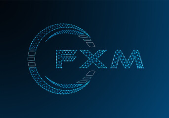 FXM low poly letter logo vector design. FXM lower poly logo design.