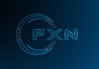 FXN low poly letter logo vector design. FXN lower poly logo design.