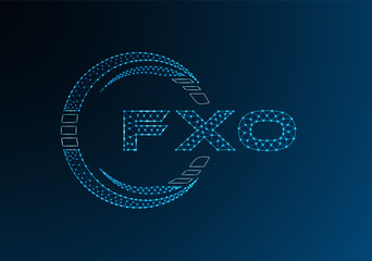 FXO low poly letter logo vector design. FXO lower poly logo design.