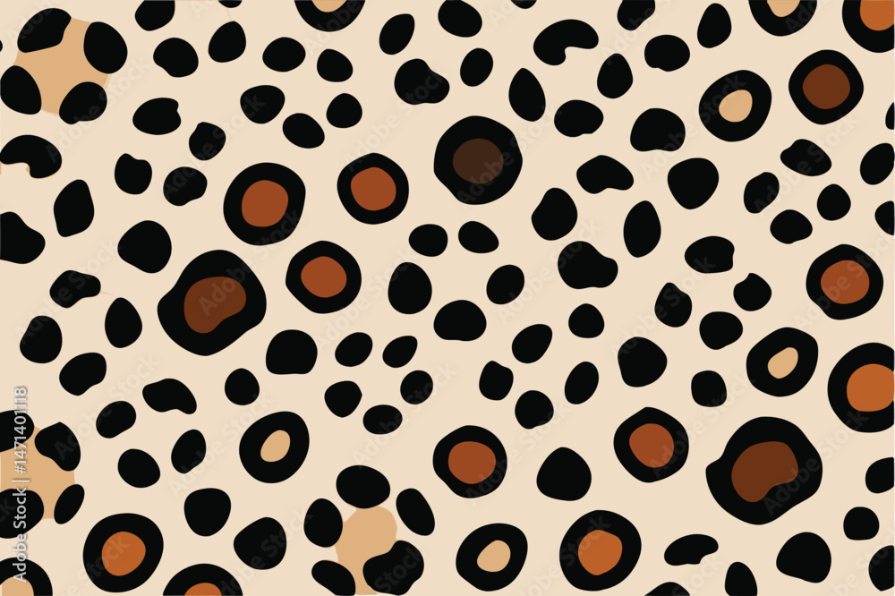 Poster colorful abstract vector illustration of spots and patterns in shades of black and brown on a light 