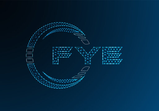 FYE low poly letter logo vector design. FYE lower poly logo design.