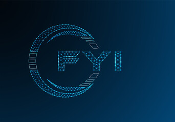 FYI low poly letter logo vector design. FYI lower poly logo design.