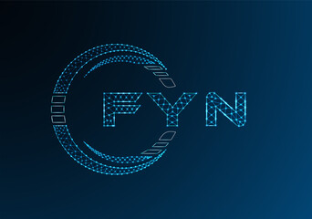 FYN low poly letter logo vector design. FYN lower poly logo design.