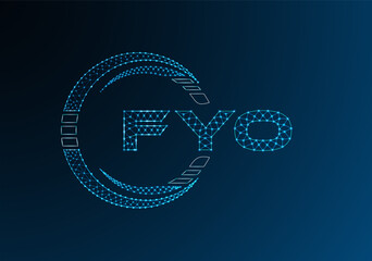 FYO low poly letter logo vector design. FYO lower poly logo design.