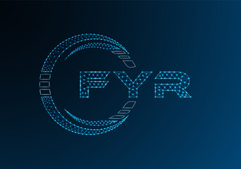 FYR low poly letter logo vector design. FYR lower poly logo design.