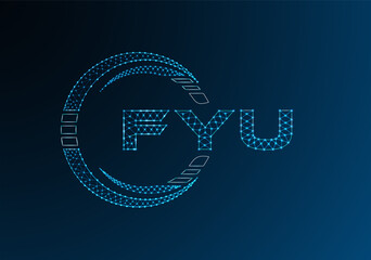 FYU low poly letter logo vector design. FYU lower poly logo design.