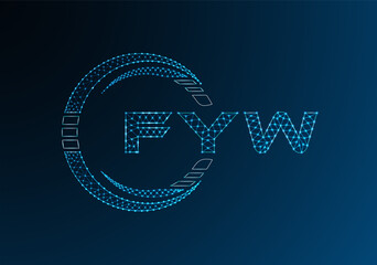 FYW low poly letter logo vector design. FYW lower poly logo design.
