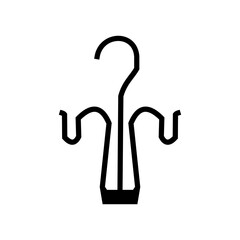 Minimalist Vector Illustration of a Slipper or Sandal Hanger