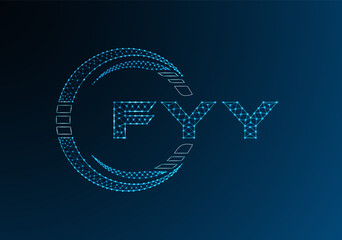 FYY low poly letter logo vector design. FYY lower poly logo design.