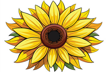 Fototapeta premium Bright and cheerful sunflower vector illustration ideal for various design projects and educational materials exploring nature and botany themes