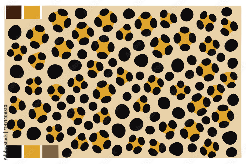 Aufkleber Colorful abstract vector illustration of spots and patterns in shades of black and brown on a light background