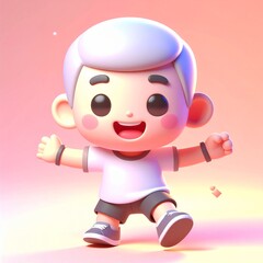 Fototapeta premium Vector boy smile 3D