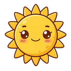 A cartoon sun with a smiley face - Transparent Background