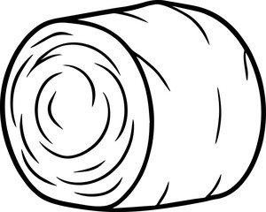 Hay outline vector illustration, line art