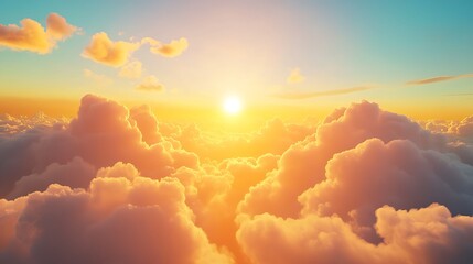 Sunset Above Golden Cloudscape.