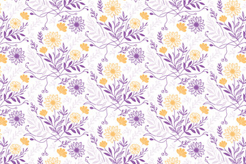 floral one line modern design, seamless textile pattern texture, cotton flower stylish repeat, wrapping paper hand drawn print, pillow cover outline sketch, nature inspired fabric art