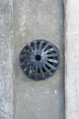 old roof drain on the roof