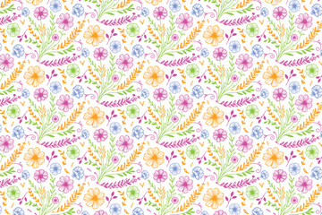 seamless floral wrapping paper print, outline sketch cotton flower, modern one line textile pattern, hand drawn fabric repeat design, nature inspired stylish pillow cover