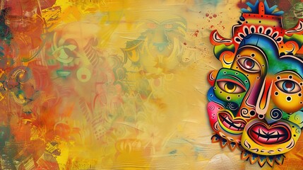 Obraz premium Cultural and Art Festival Flyer Background: Ink - laden Lights Paint Artistic Hues, Spreading a Visual Symphony of the Blending of Creative Strokes and Artistic Galas