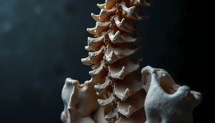 Obraz premium Human Spine Closeup on Dark Background