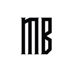 MB monogram logo design letter text name symbol monochrome logotype alphabet character simple logo