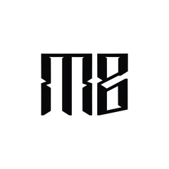MB monogram logo design letter text name symbol monochrome logotype alphabet character simple logo
