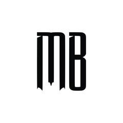 MB monogram logo design letter text name symbol monochrome logotype alphabet character simple logo