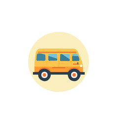 My Simple flat 2D illustration of a school bus set isolated on a transparent background, vector, flat design, animation design, simple flat 2D icon, clipart