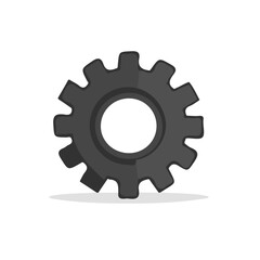 My Simple flat 2D illustration of a settings gear isolated on a transparent background, vector, flat design, animation design, simple flat 2D icon, clipart