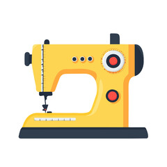 My Simple flat 2D illustration of a sewing machine isolated on a transparent background, vector, flat design, animation design, simple flat 2D icon, clipart