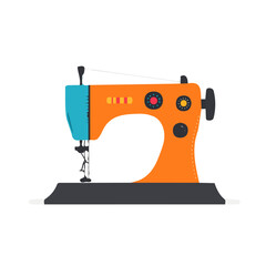 My Simple flat 2D illustration of a sewing machine isolated on a transparent background, vector, flat design, animation design, simple flat 2D icon, clipart