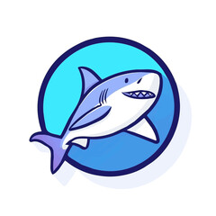 My Simple flat 2D illustration of a shark isolated on a transparent background, vector, flat design, animation design, simple flat 2D icon, clipart