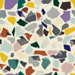Seamless Terrazzo texture. Polished concrete floor and wall pattern. Color surface marble and granite stone, material for decoration
